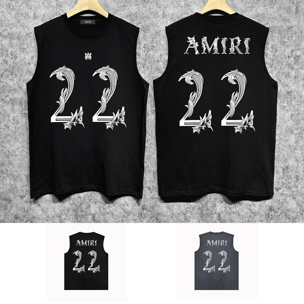 Amiri tank top digital vine printing