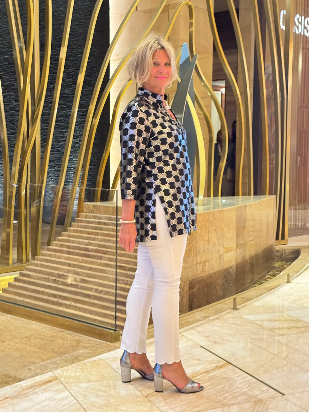 LULU-B BLACK AND SILVER TUNIC