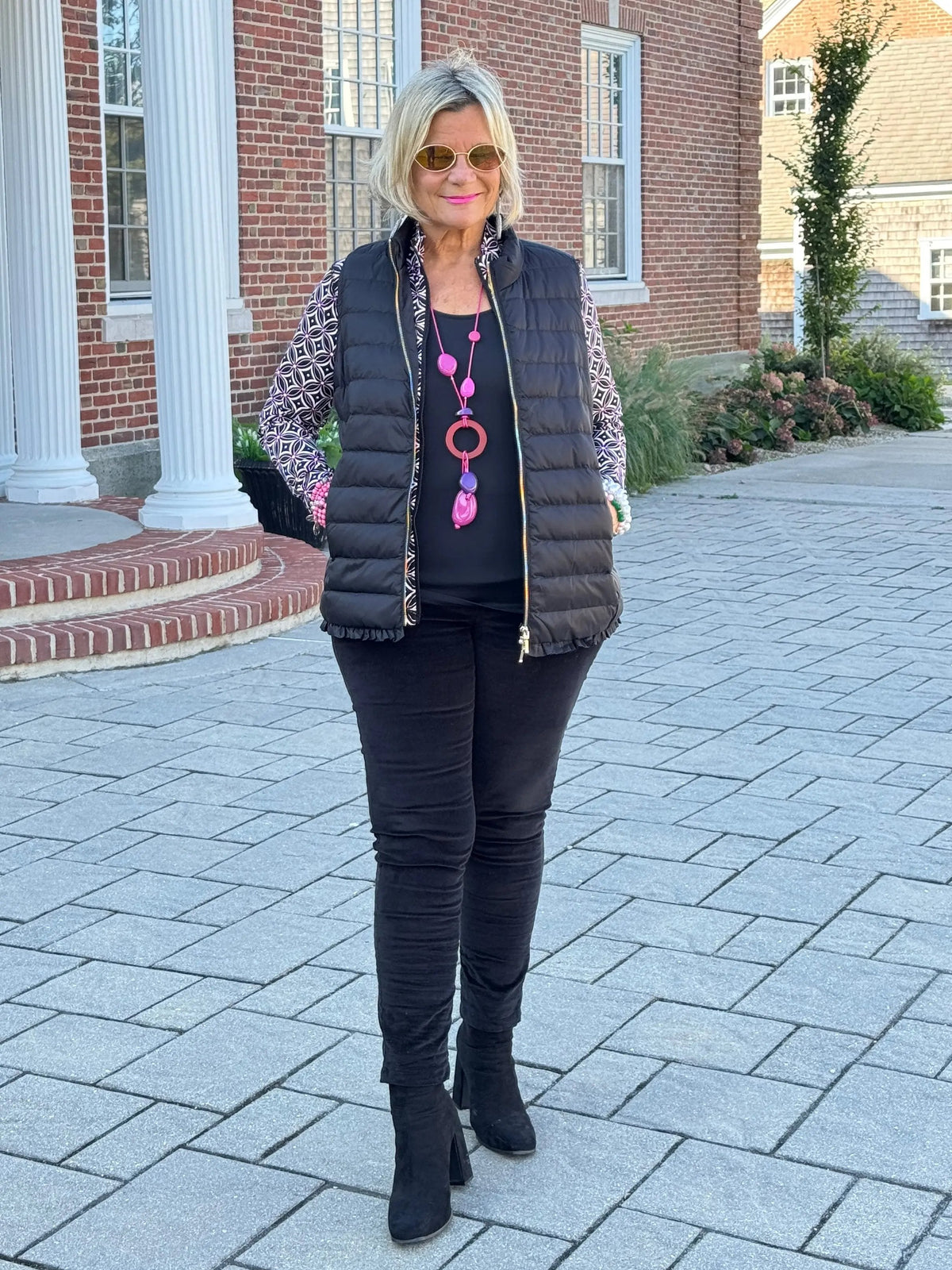 LULU-B BLACK SHORT PUFFER VEST