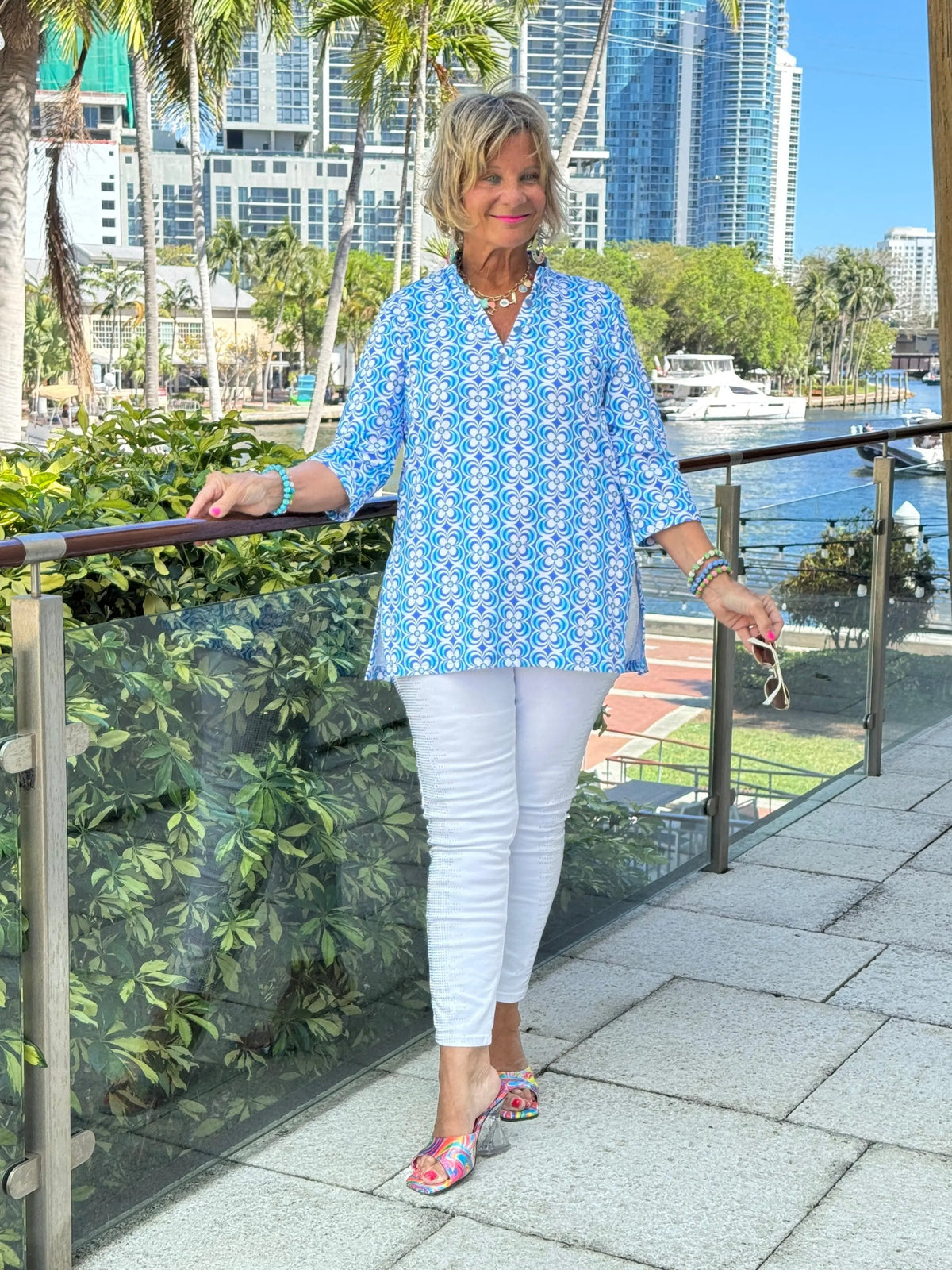 LULU B COASTAL BLOOM TUNIC