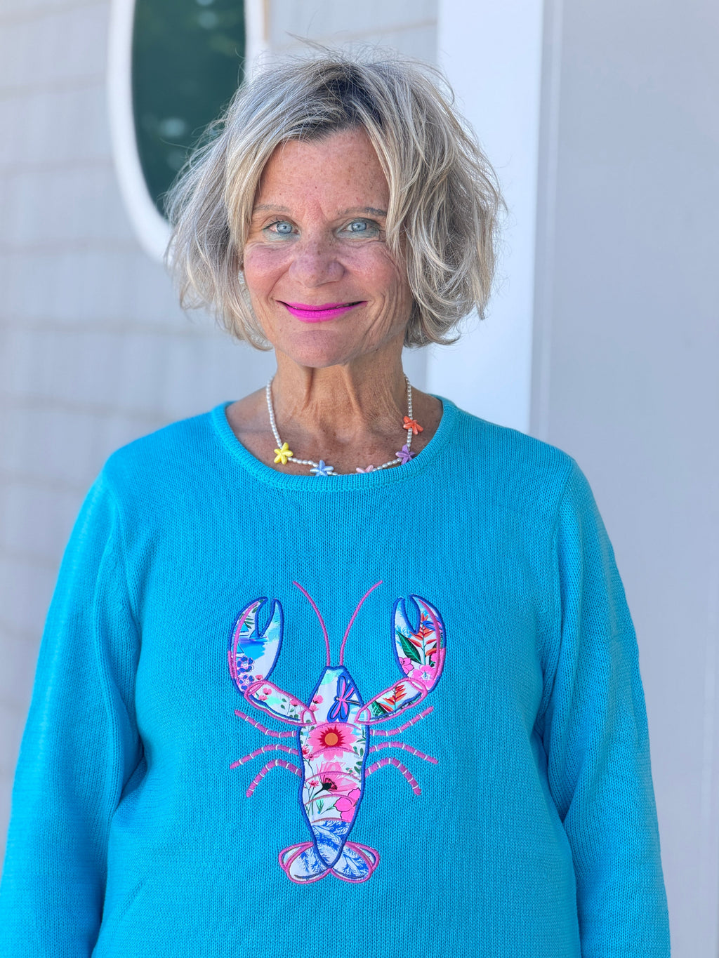 BEACH CLUB AQUA LOBSTER SWEATER