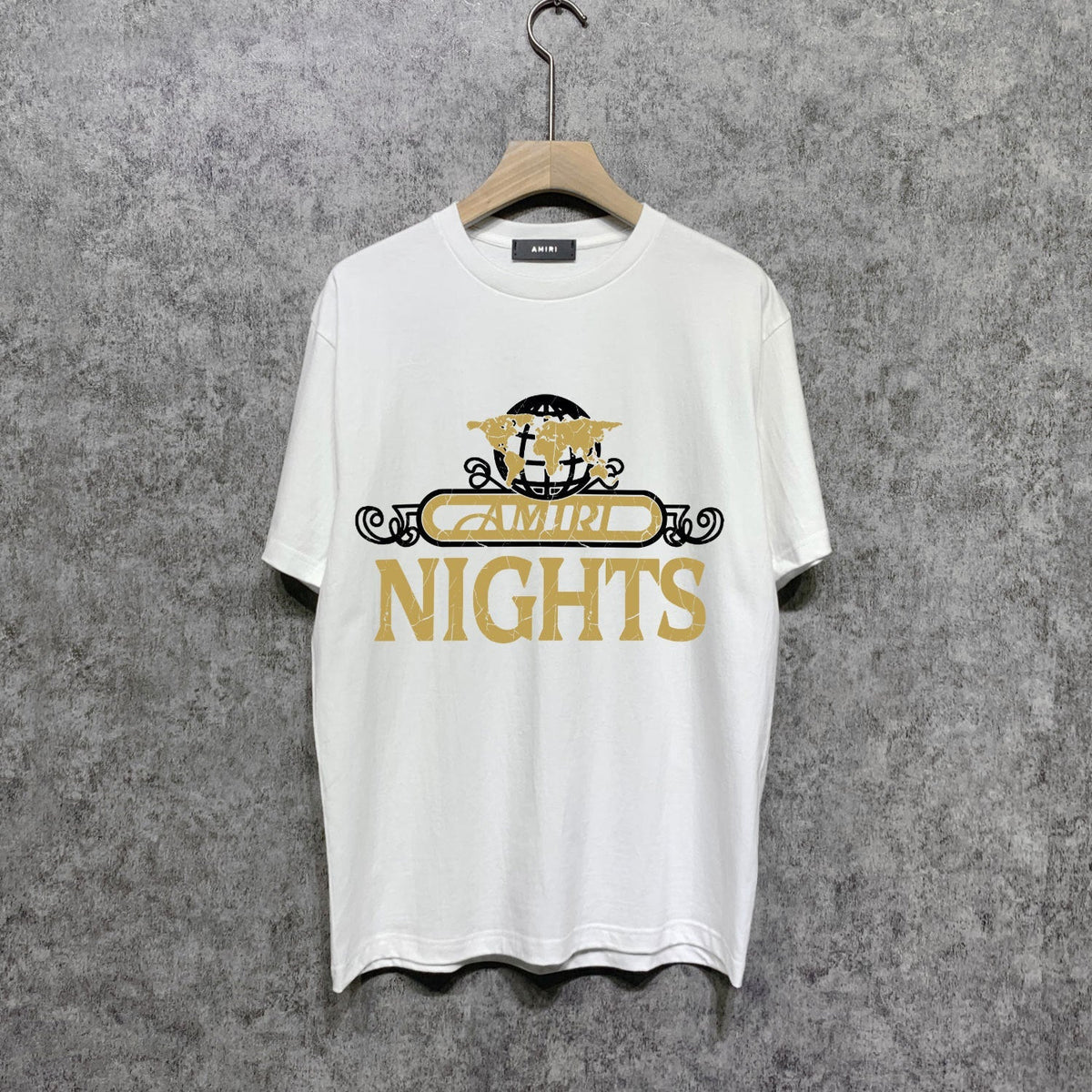 Amiri t shirts earth letter printing short sleeve