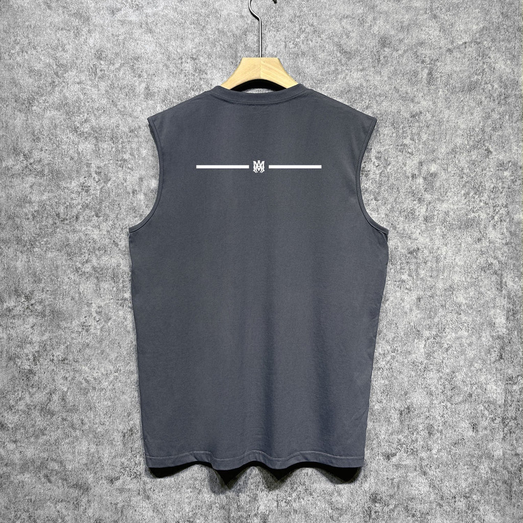Amiri tank top small spider letter horizontal stripprinting