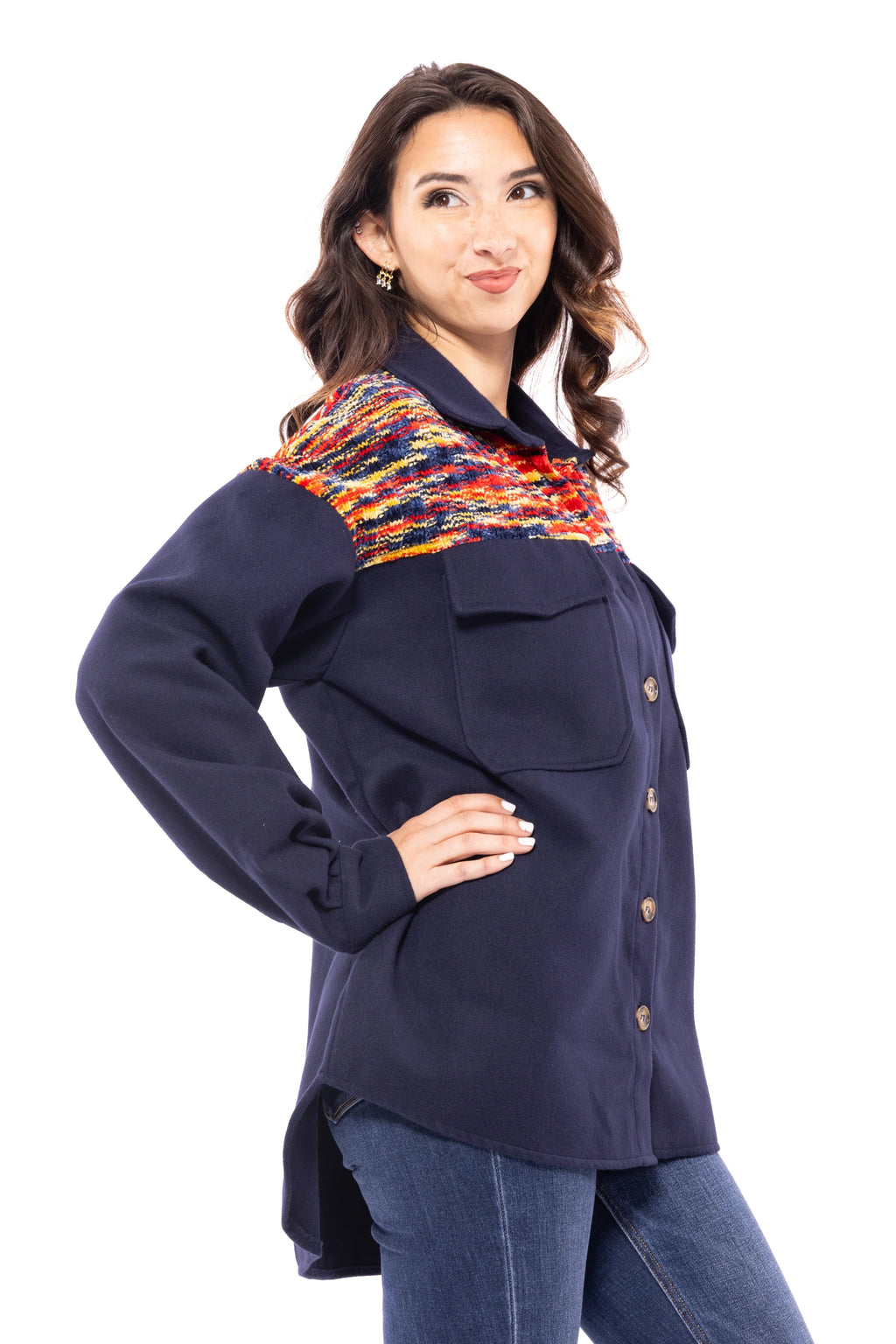 Feet On The Dash Women's Bold Hi-Lo Shacket