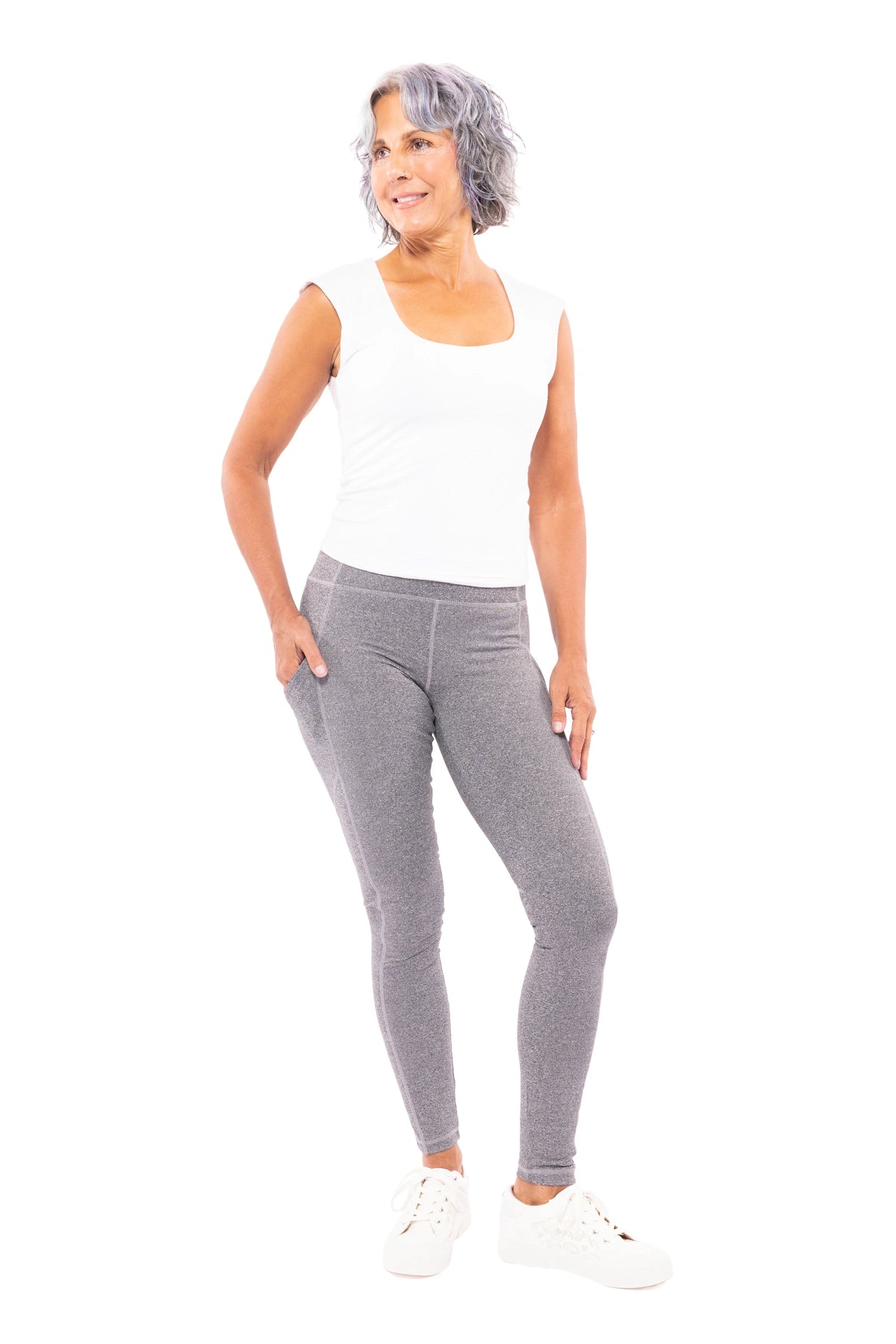 Full Length Women's Active Leggings with Side Pocket