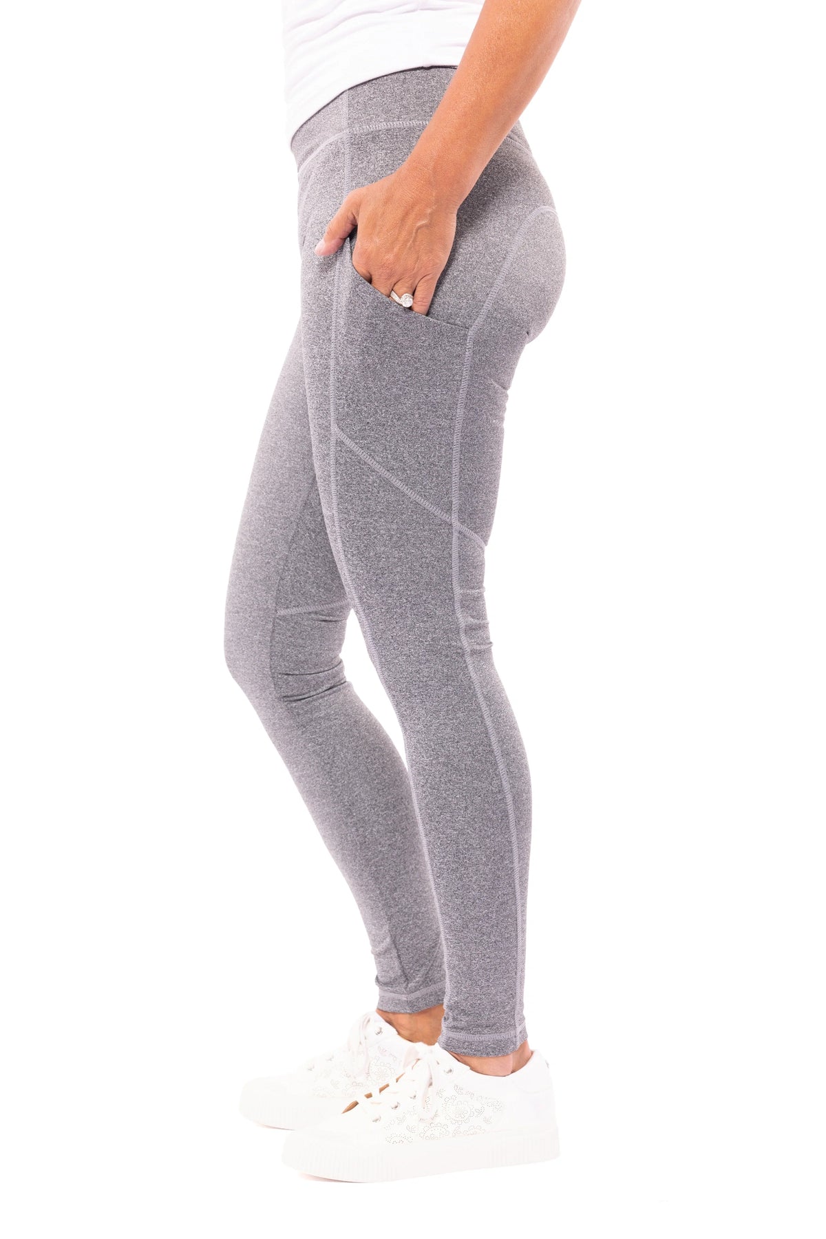 Full Length Women's Active Leggings with Side Pocket