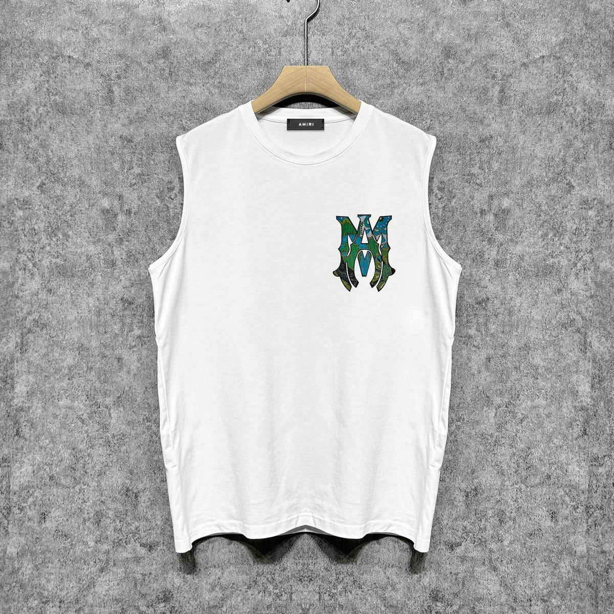 Amiri tank top waist flower camouflage letterprinting