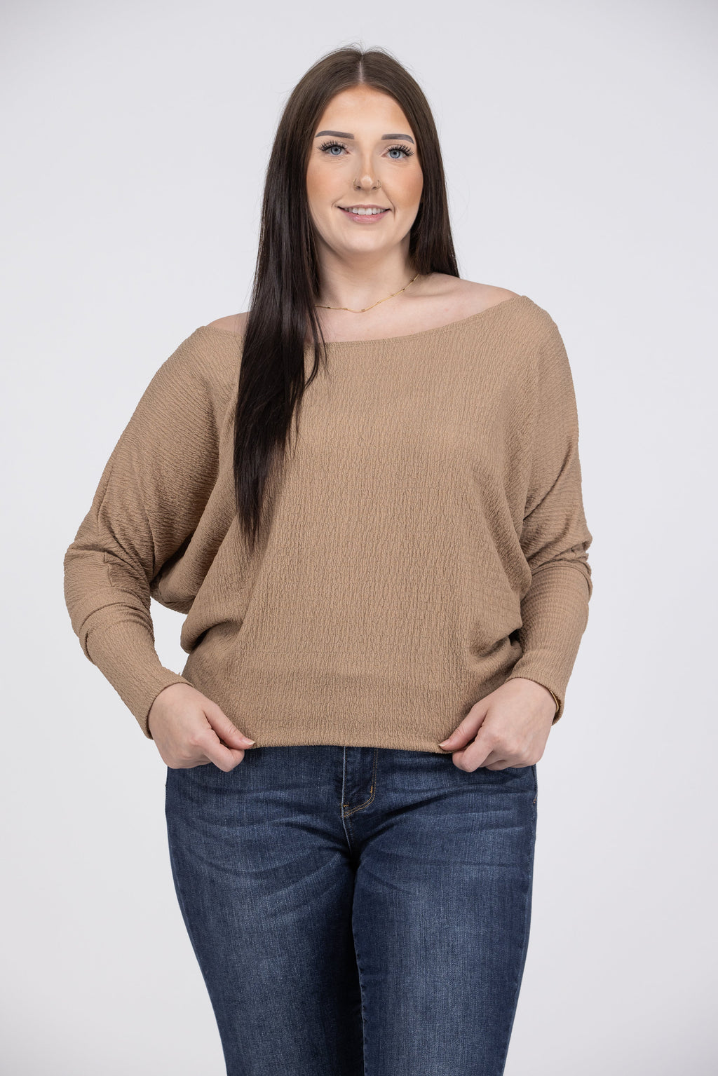 She's An Angel Women's Textured Knit Long Sleeve Top