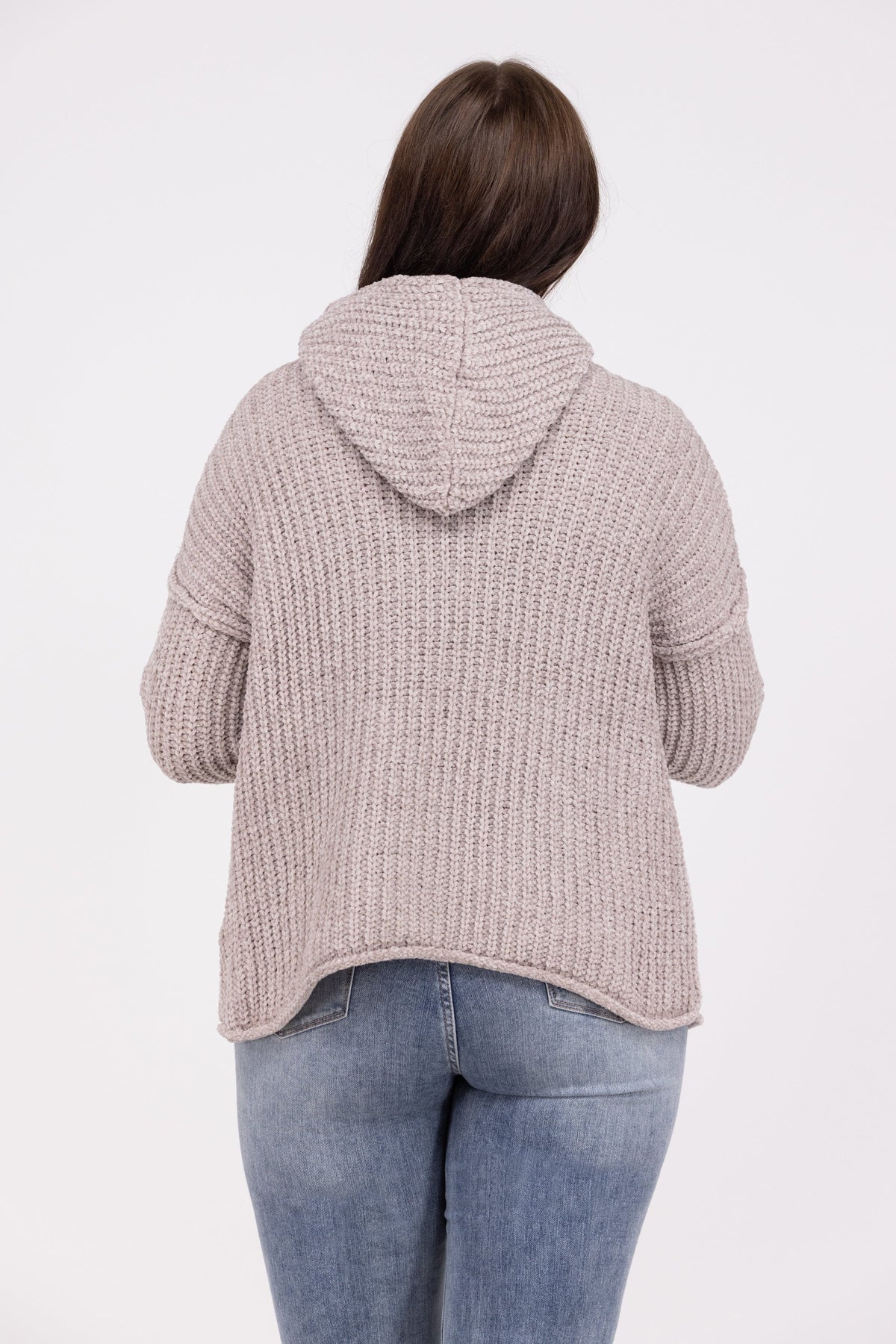 Stealing Hearts Women's Knit V-Neck Hooded Sweater