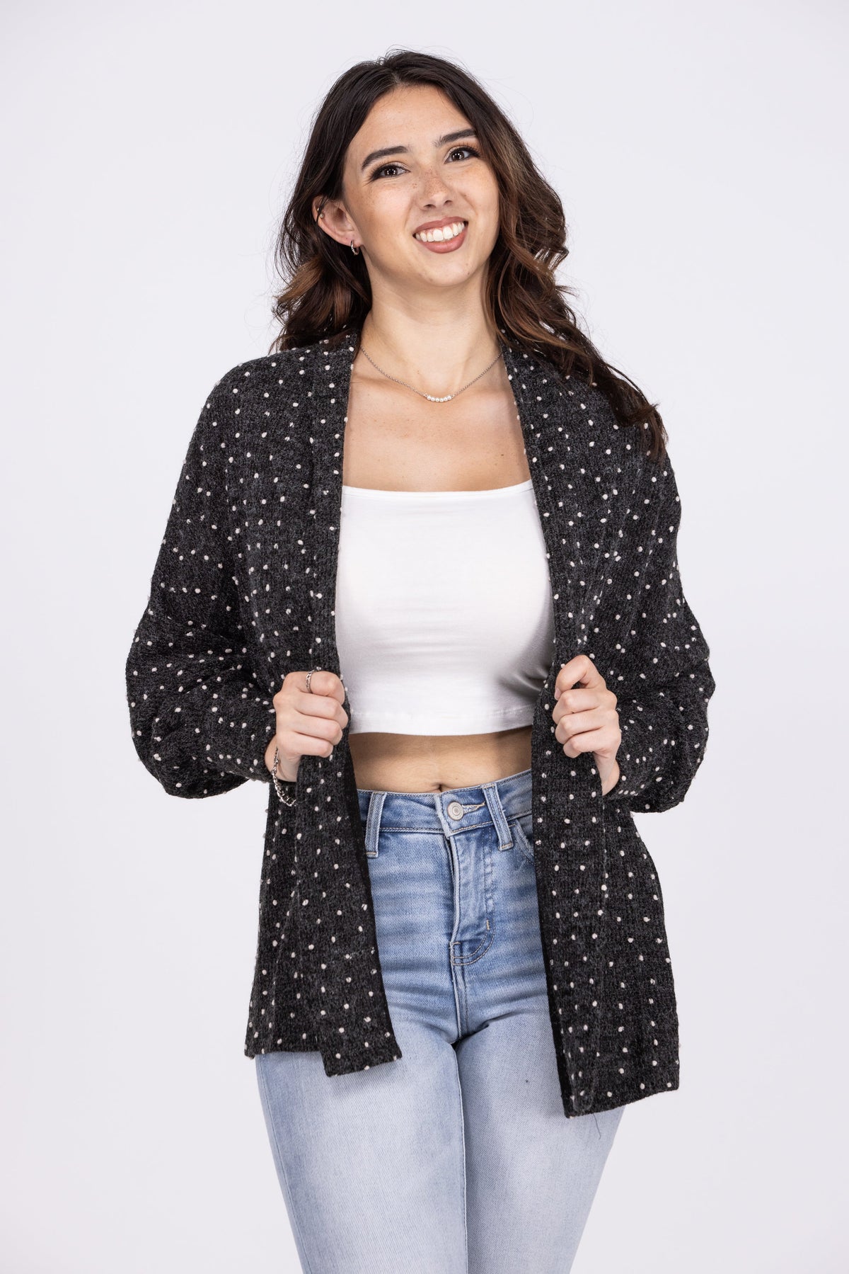 Like a Star in the Sky Women's Dotted Open Front Cardigan