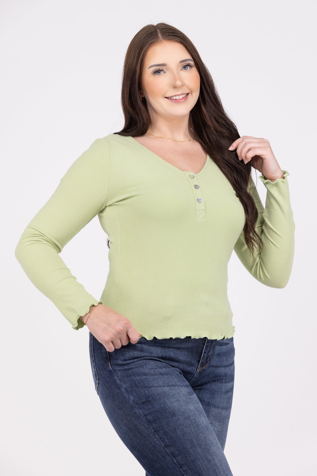 Don't Need You Women's Scoop Neck Long Sleeve Top