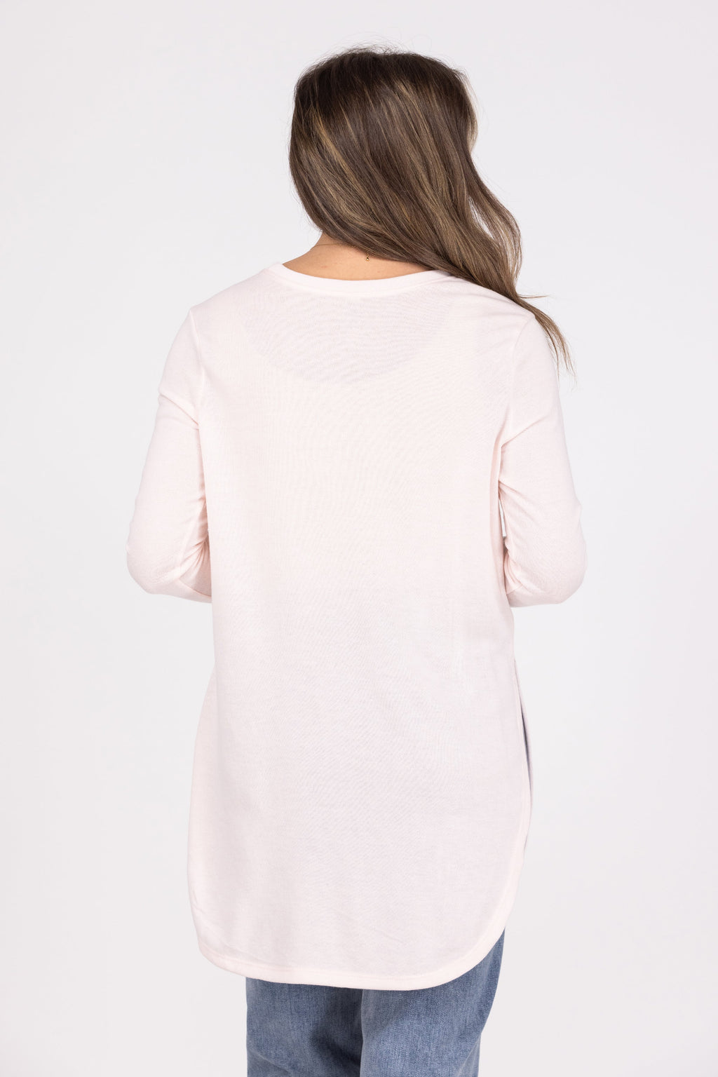 No Frills Women's Classic Curve Hem Long Sleeve Top