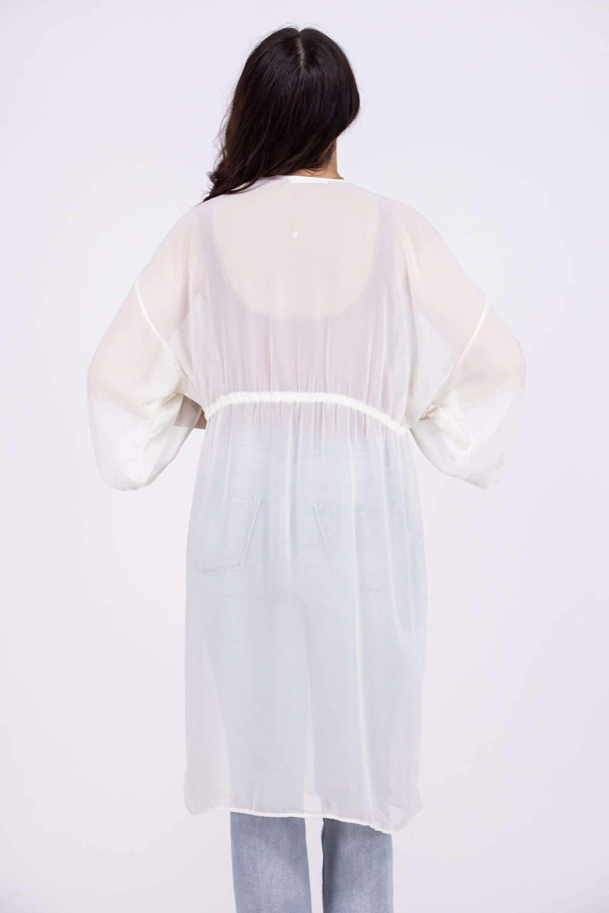 Make Me Feel Special Women's Sheer Front Tie Kimono