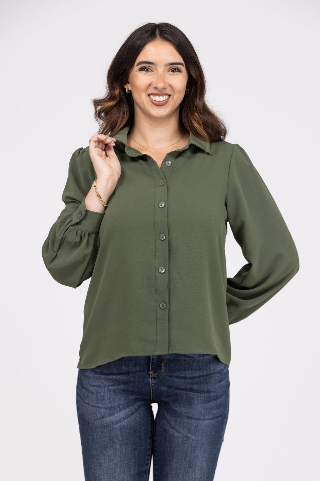 Lets Work It Women's Lightweight Button Down Top