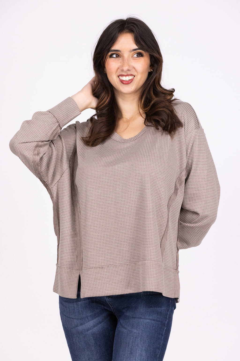 Wardrobe Winner Women's Soft Textured Long Sleeve Top