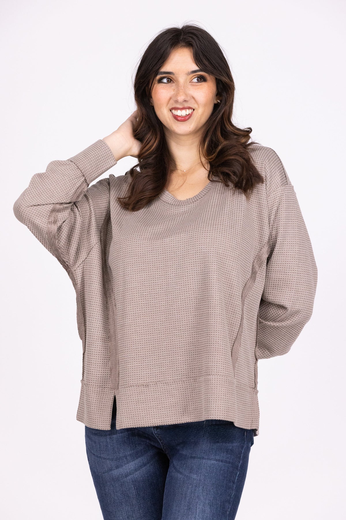 Wardrobe Winner Women's Soft Textured Long Sleeve Top