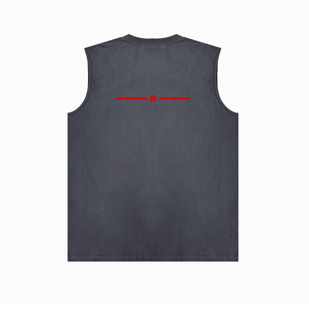 Amiri tank top small spider letter horizontal stripprinting