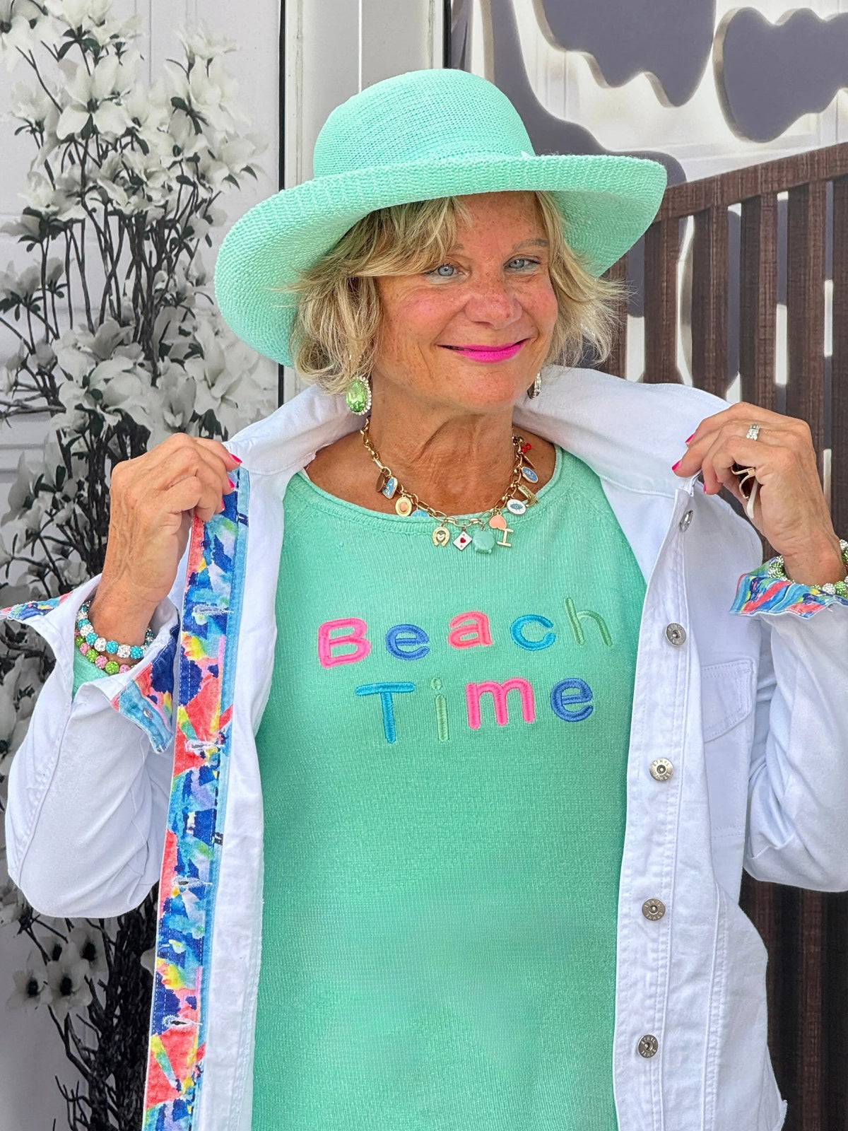 LULU-B MINT BEACH TIME SWEATER