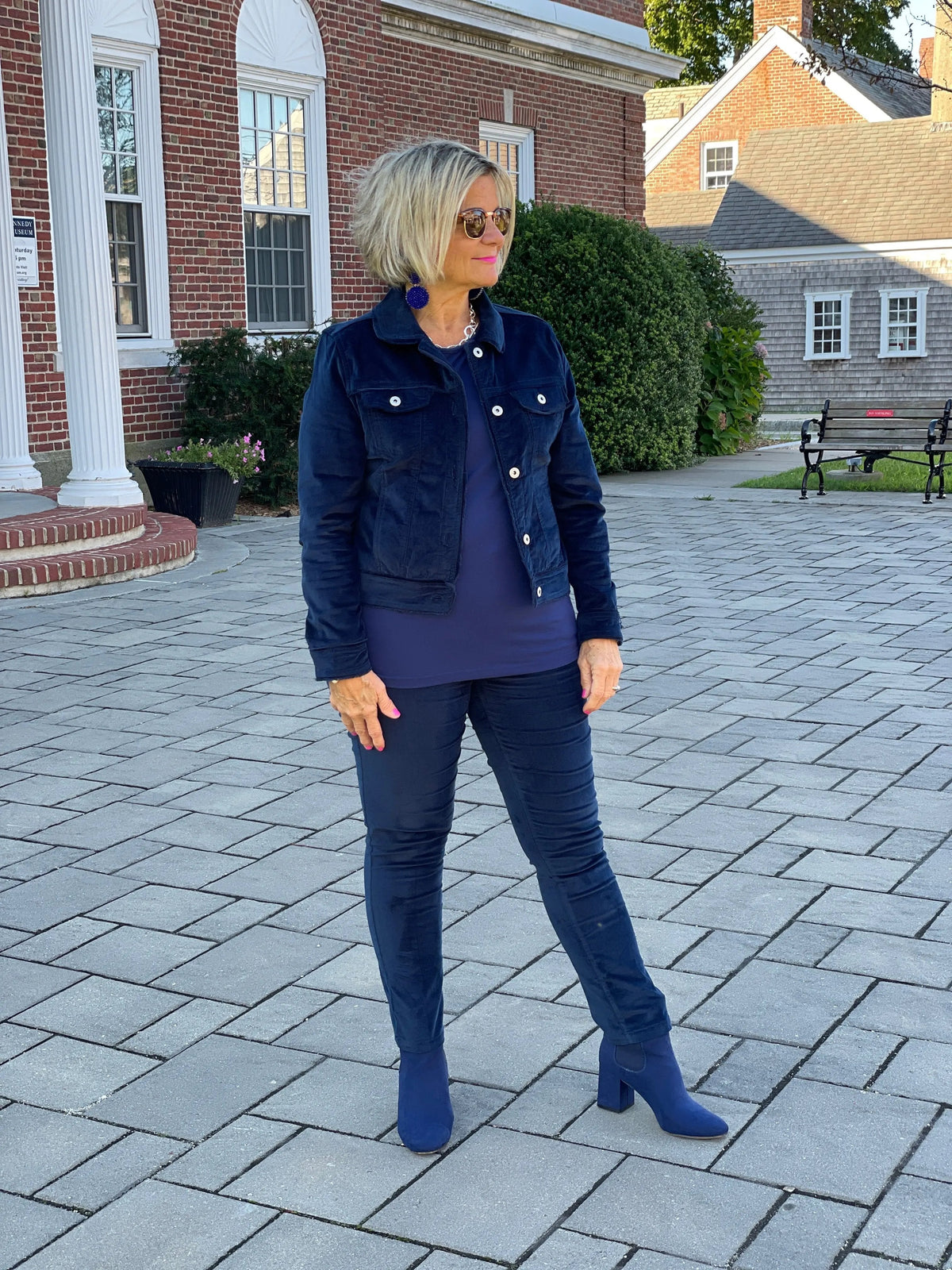 LULU-B NAVY VELOUR PANTS