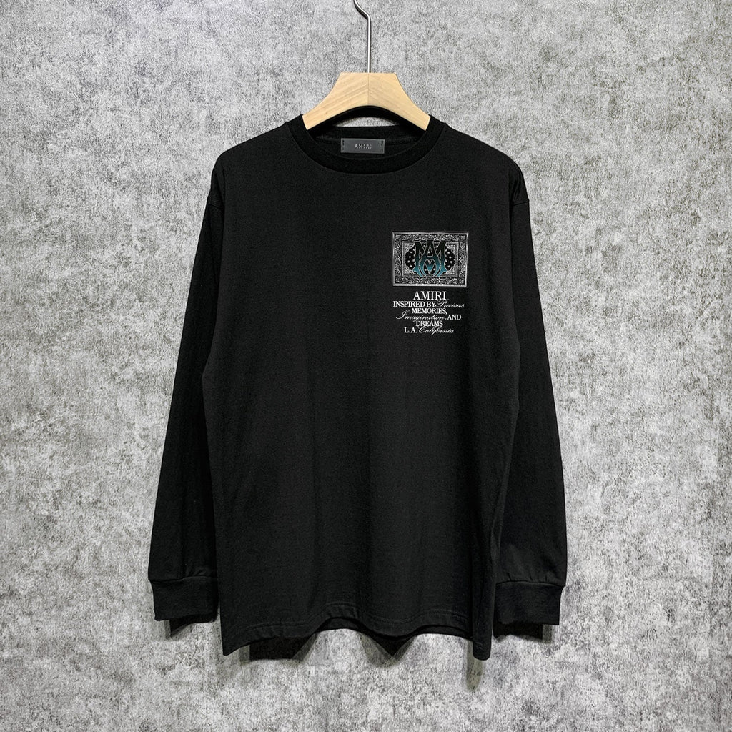 Amiri Long Sleeved Shirt Printed Trendy Pure Cotton