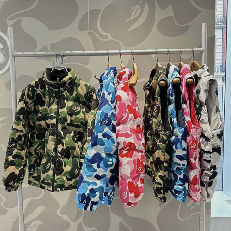 Bathing Ape Coat Double-Sided Camouflage Zipper Cotton-Padded Coat