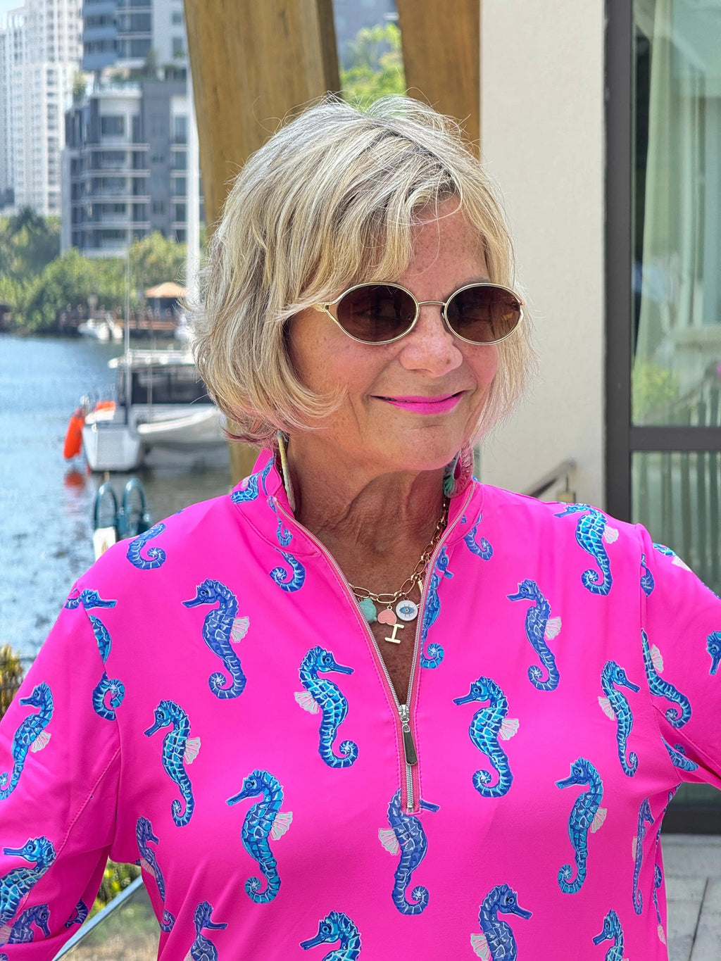 LULU B SEAHORSE BAY ZIPPER TOP
