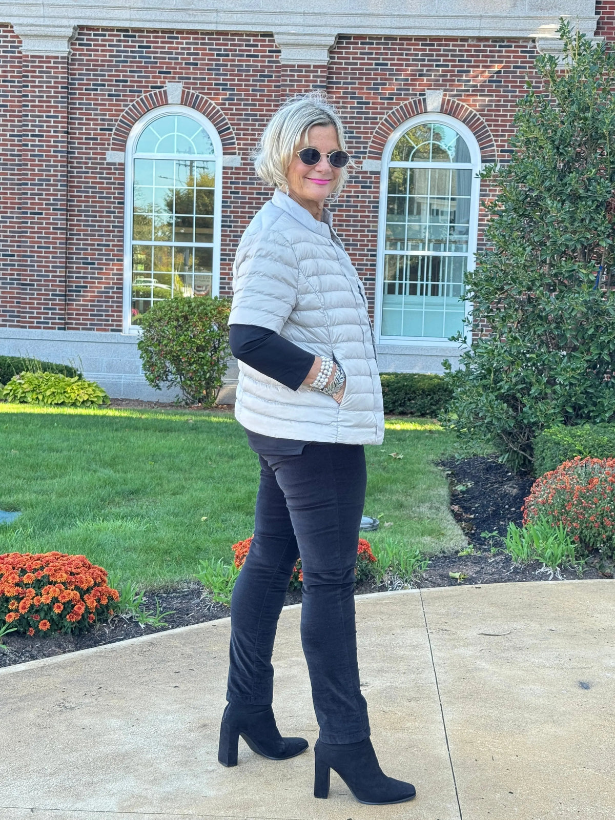 LULU-B SILVER SHORT SLEEVE PUFFER JACKET