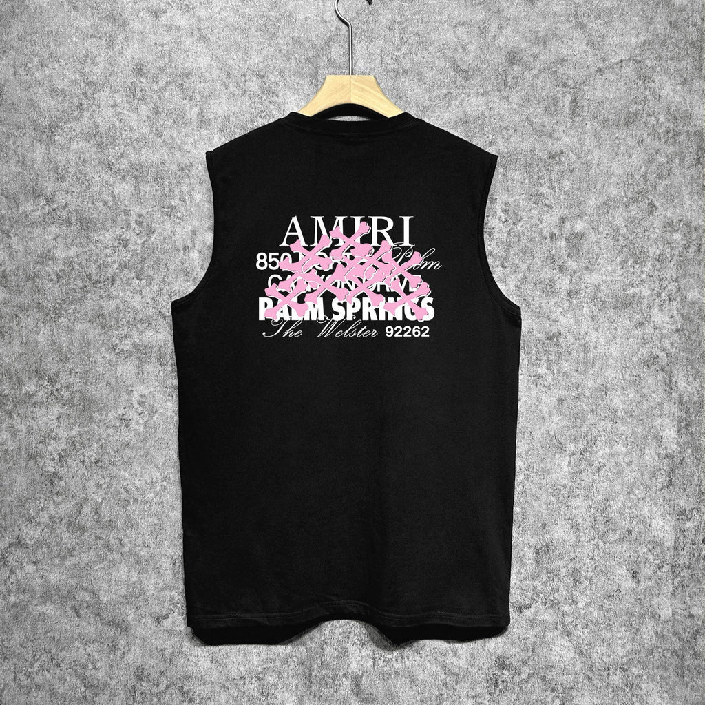 Amiri tank top pink bone print