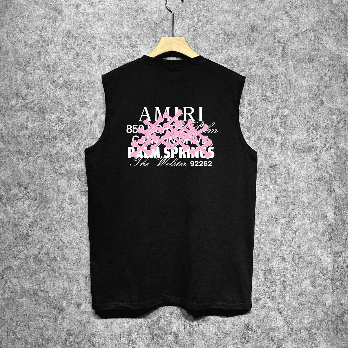 Amiri tank top pink bone print