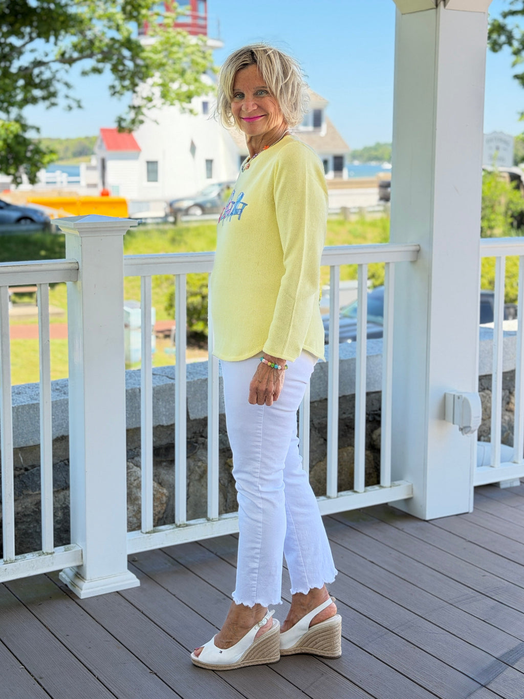 BEACH CLUB YELLOW ADIRONDACK SWEATER