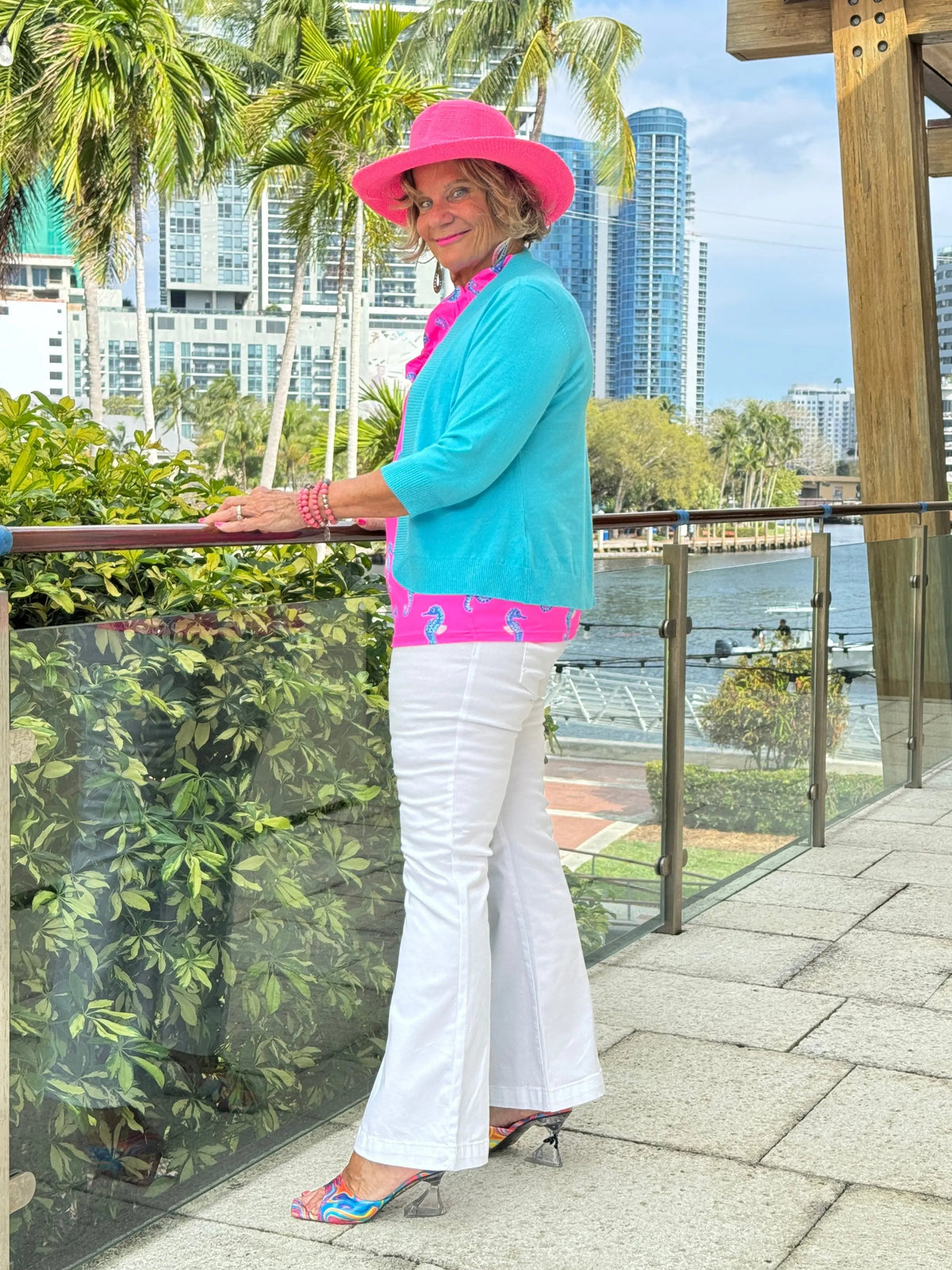 LULU B SEAHORSE BAY SLEEVELESS RUFFLE TOP