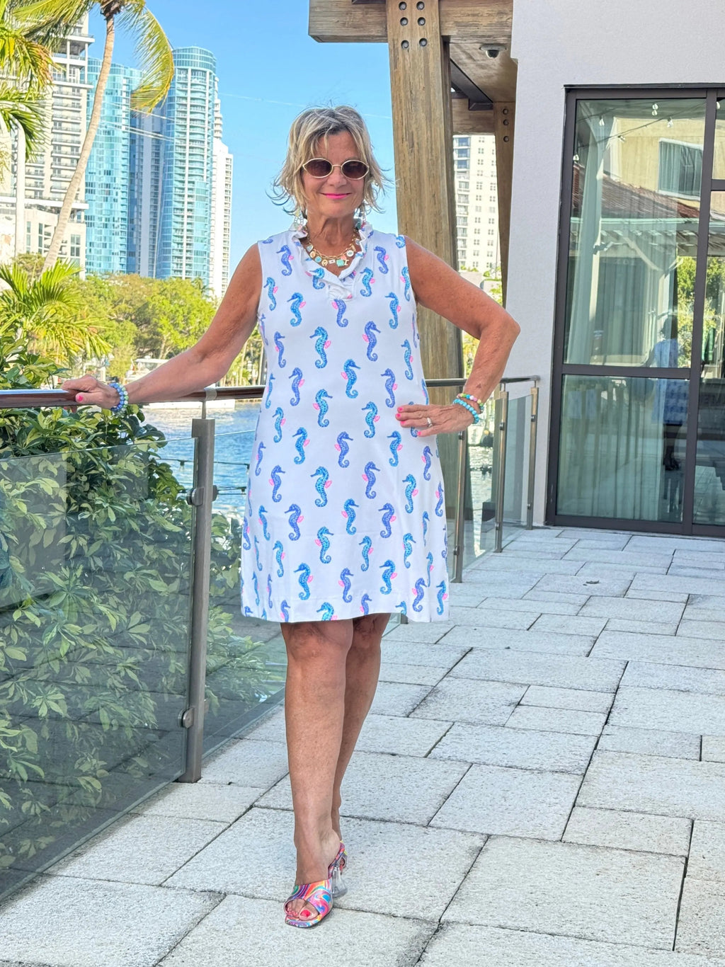 LULU B SHORELINE CHARM RUFFLE DRESS