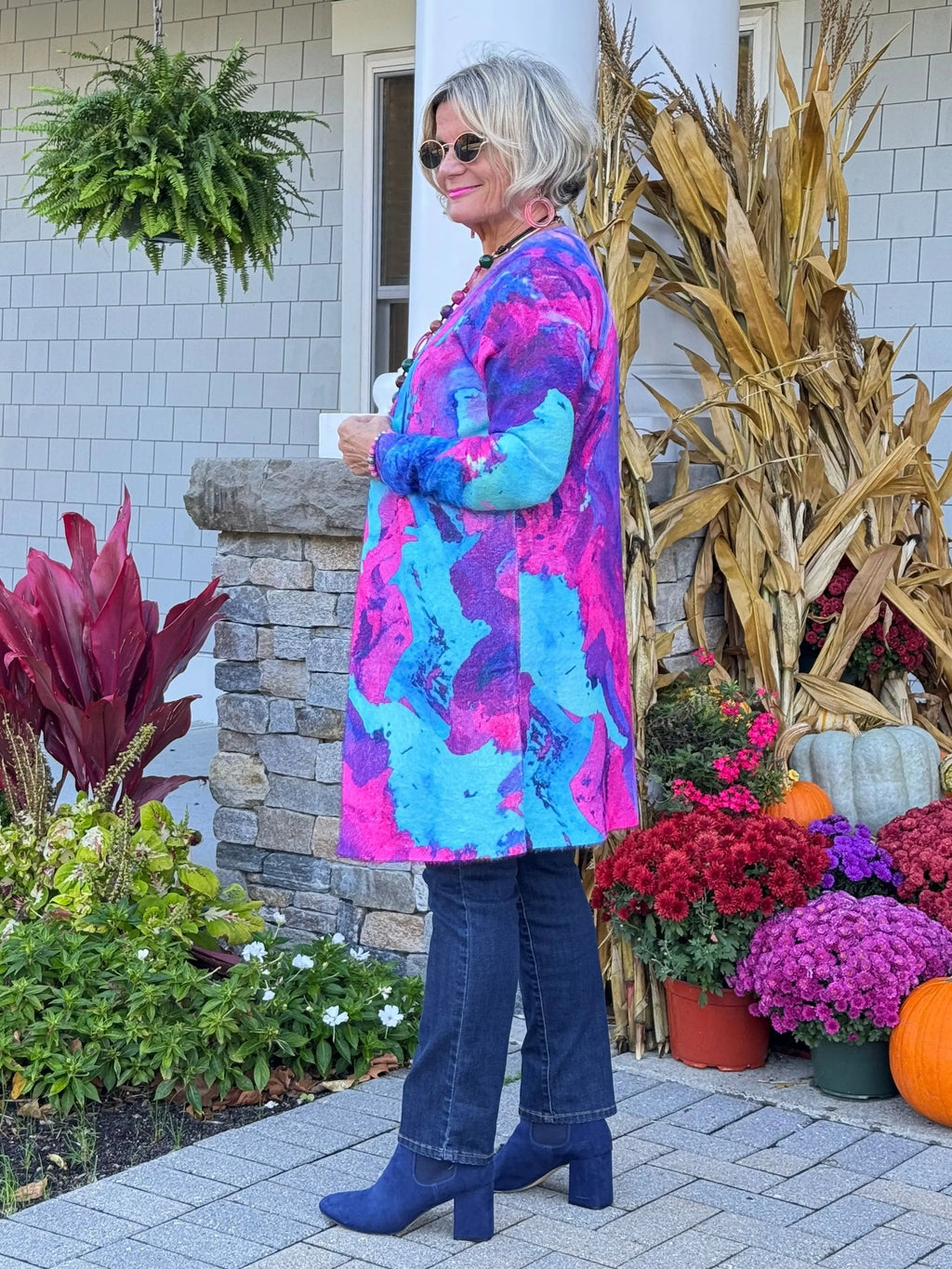 COLOR WAVES OF FASHION CARDIGAN
