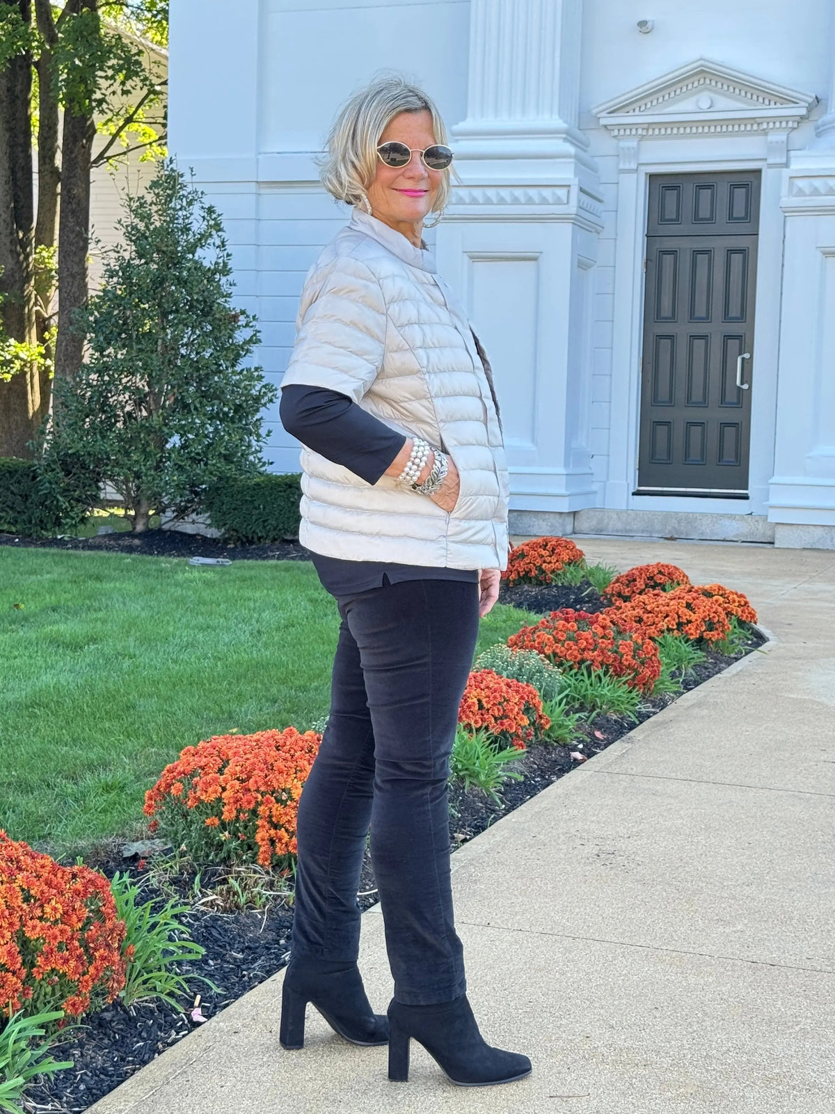 LULU-B SILVER SHORT SLEEVE PUFFER JACKET