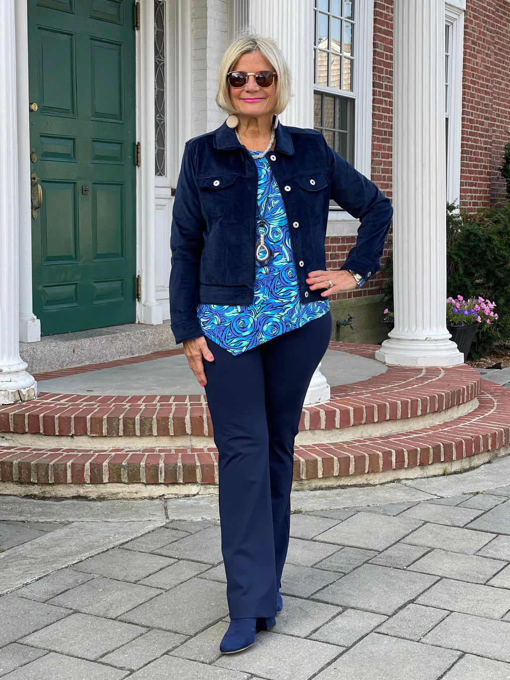 FANTASIA BLUE ASYMMETRIC TOP