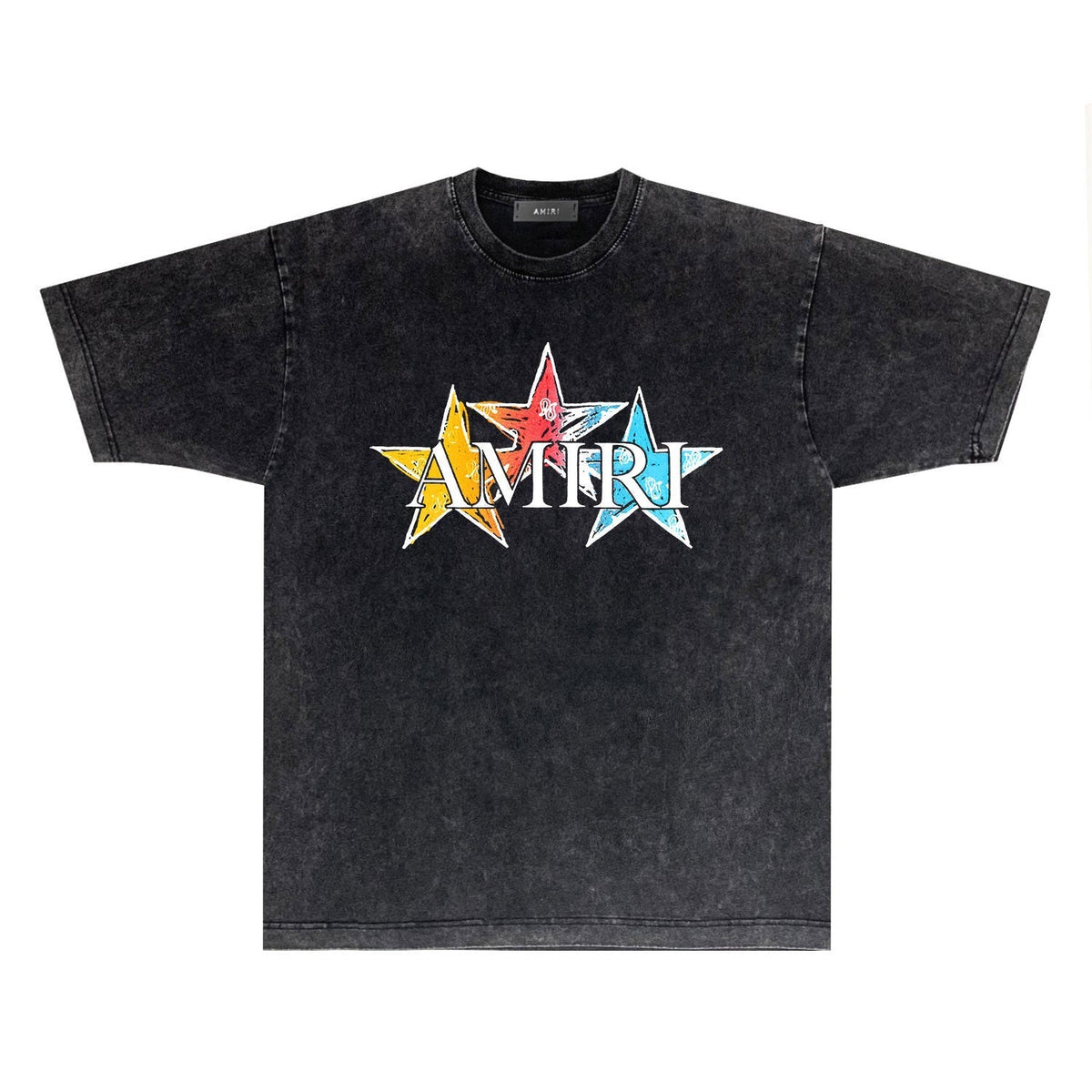 Amiri Washed Distressed T Shirt Printed Trendy Pure Cotton
