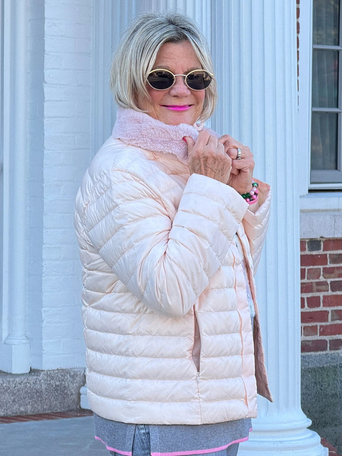 LULU-B PINK FAUX FUR JACKET