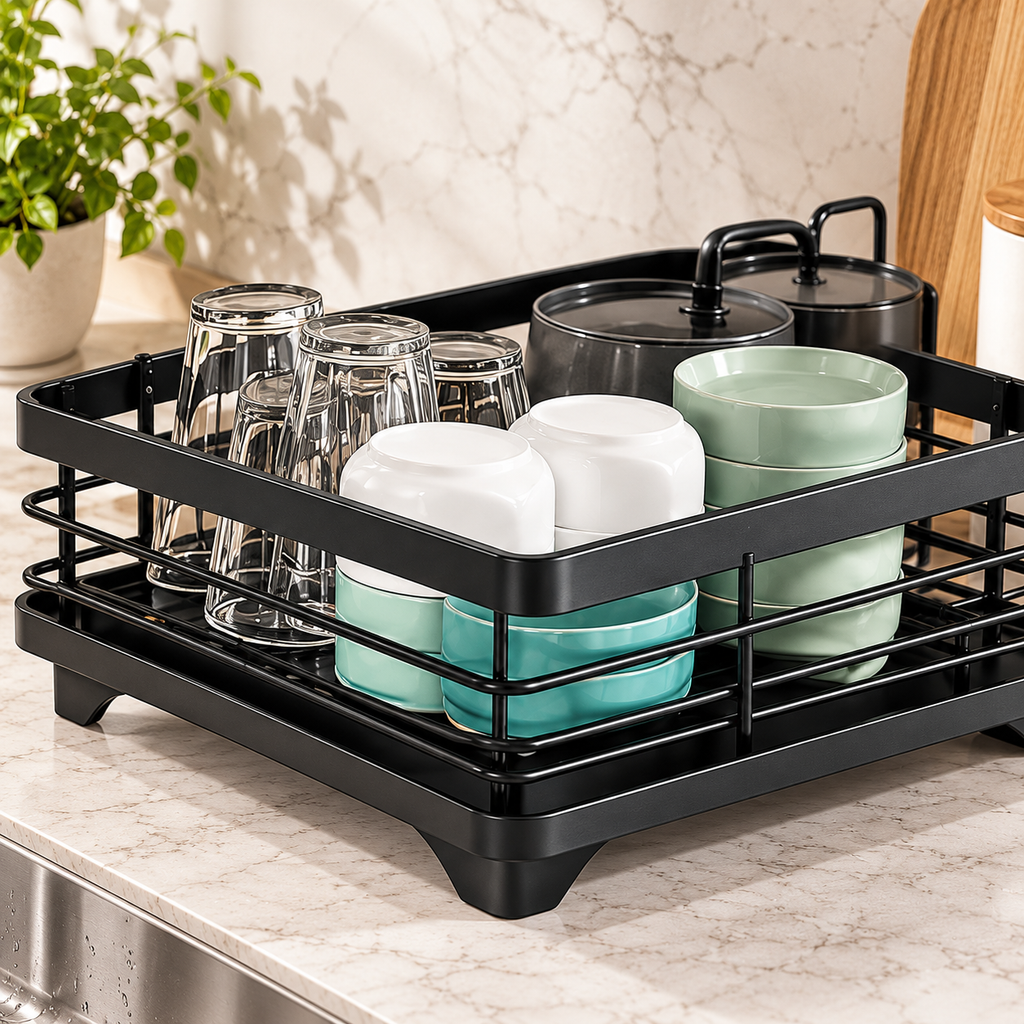 Large Capacity Kitchen Organizer with Drainage Tray