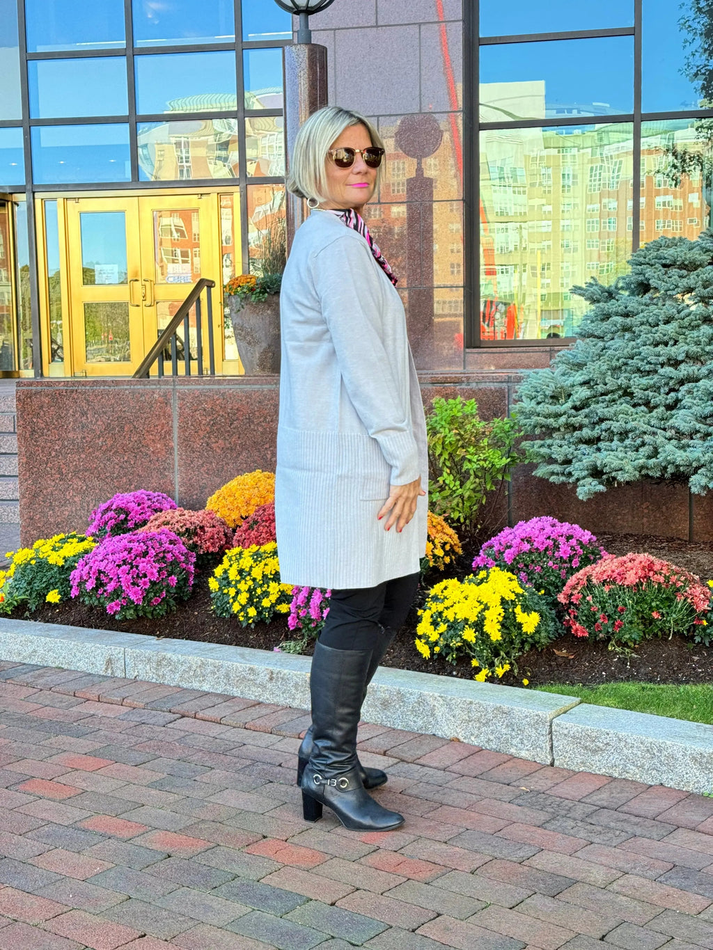 LULU-B SILVER CASHMERE CARDIGAN
