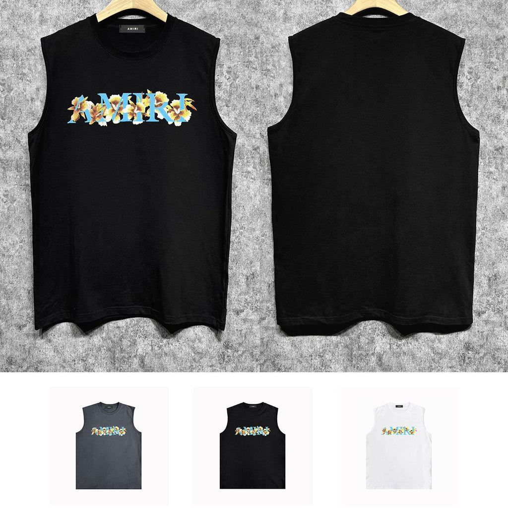 Amiri tank top floral letterprinting