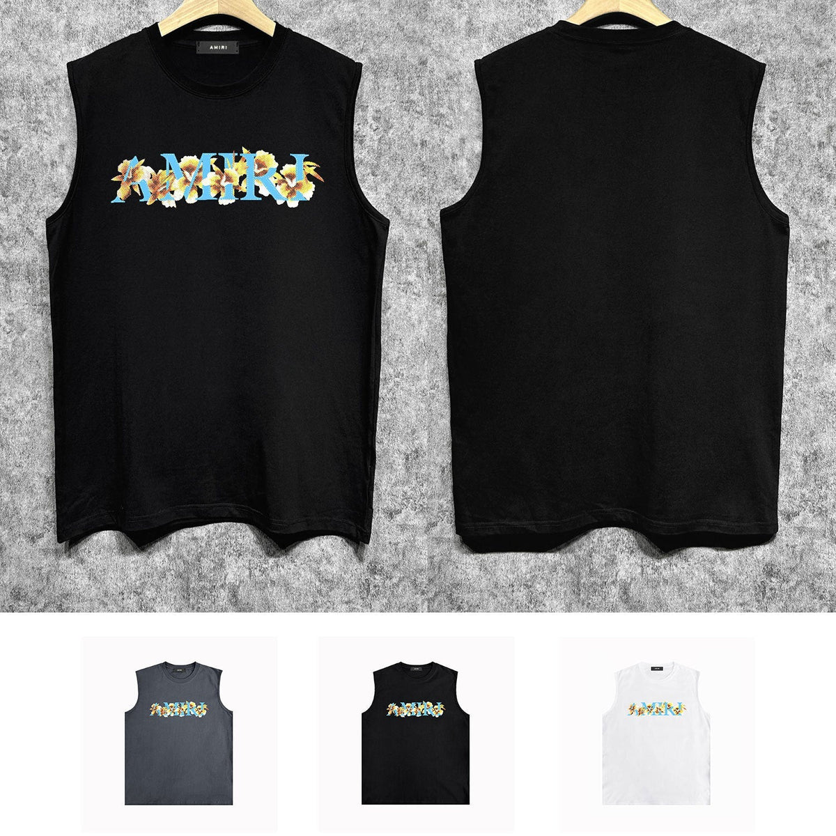 Amiri tank top floral letterprinting