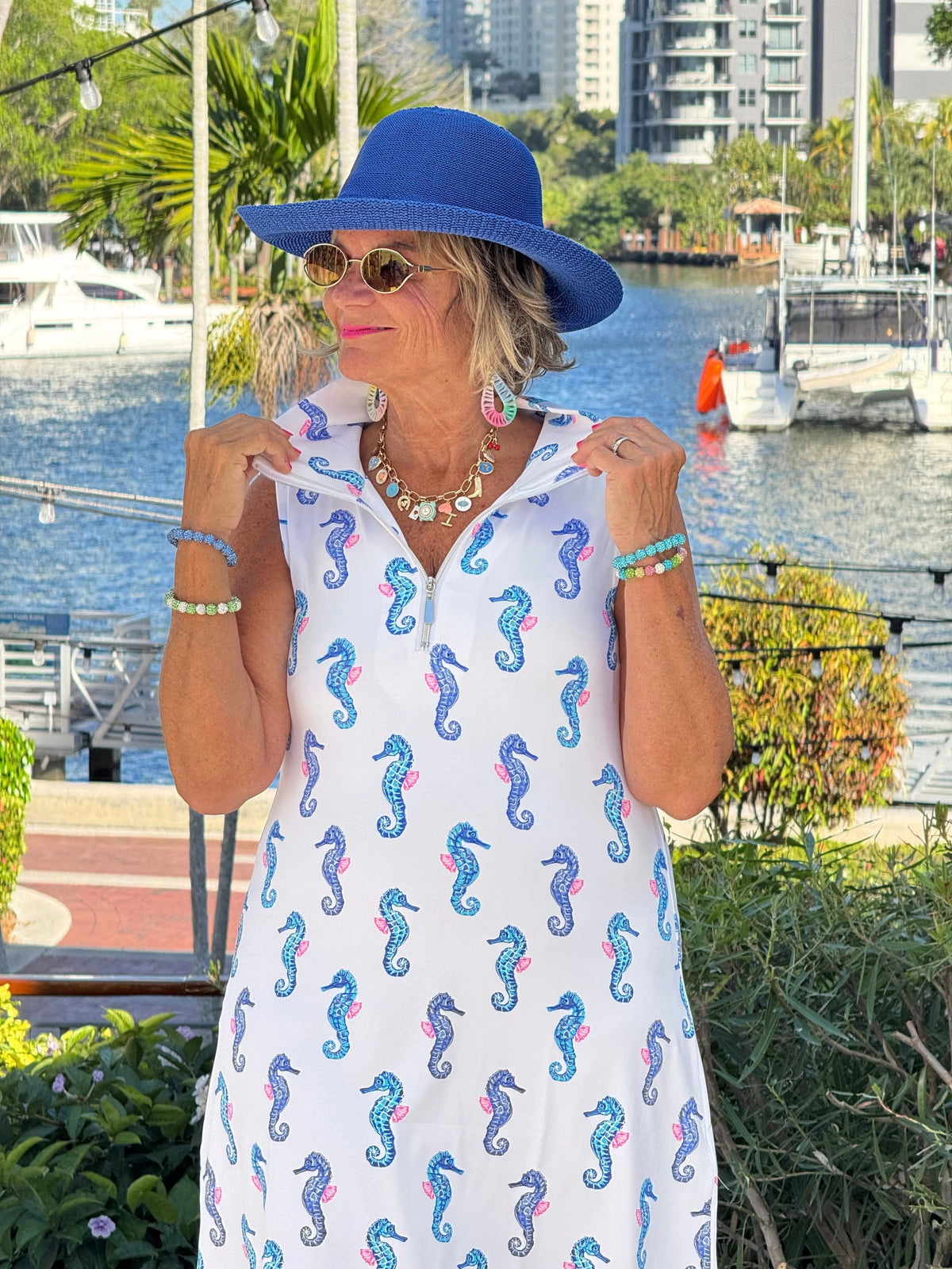 LULU B SHORELINE CHARM ZIPPER SWING DRESS