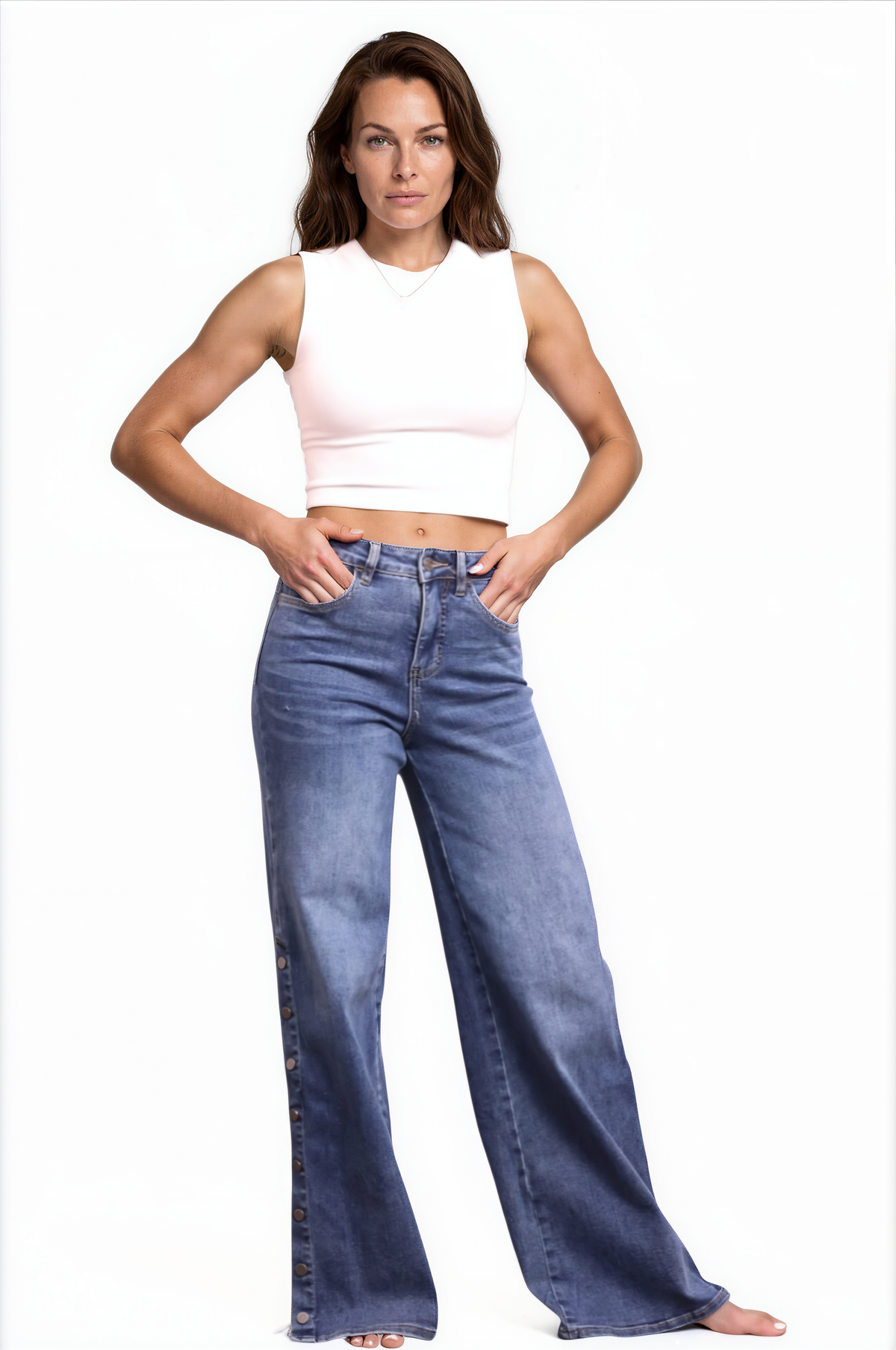 The Auburn High-Rise Tummy Control Wide Leg Jeans - Three Inseams