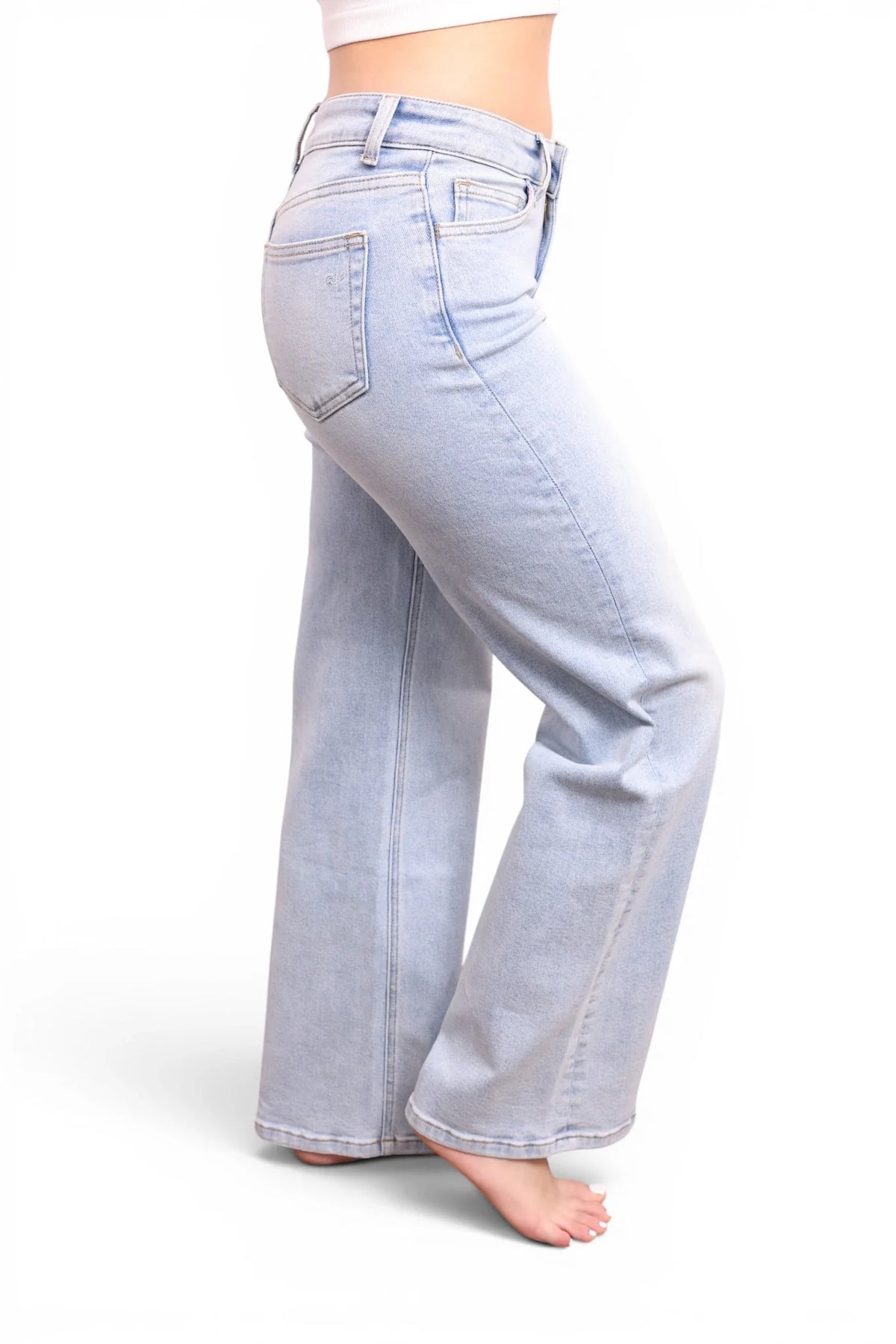 The June Mid-Rise Tummy Control Retro Wide Leg Jeans