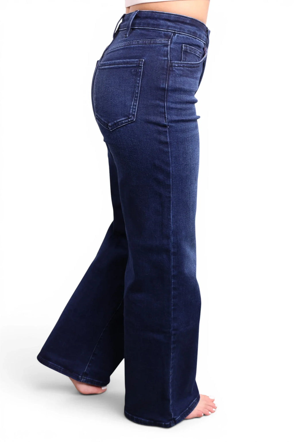 The Jenny High-Rise Tummy Control Vintage Dark Blue Wide Leg Jeans