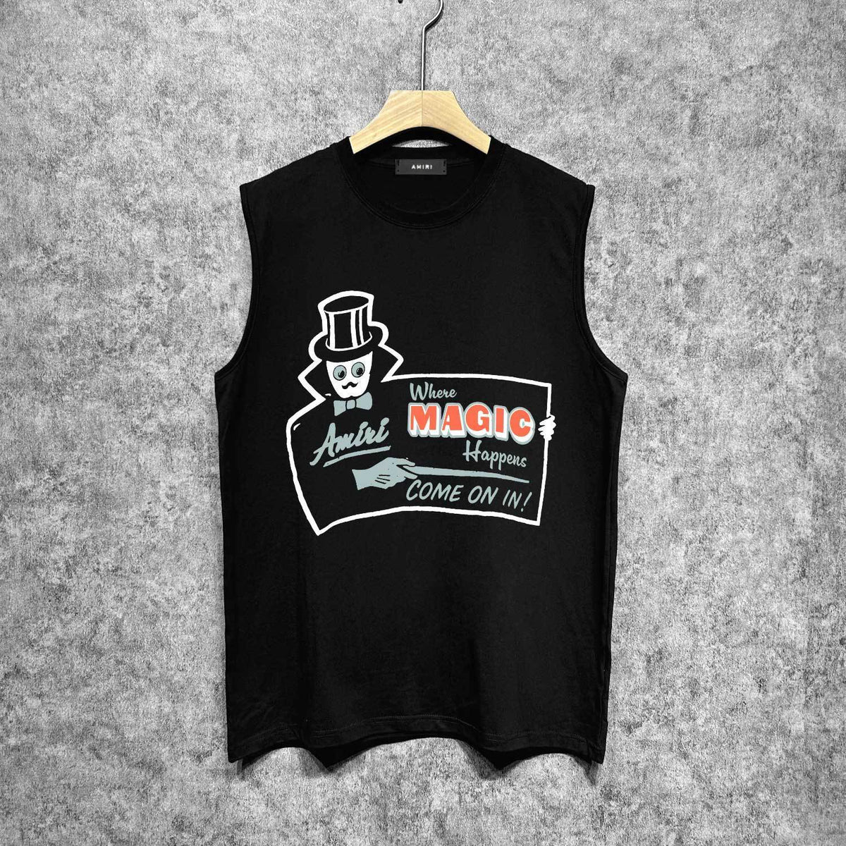 Amiri tank top hat magician printing