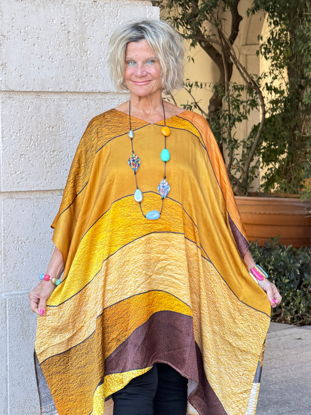 Gold & Black Geo Modal Kaftan