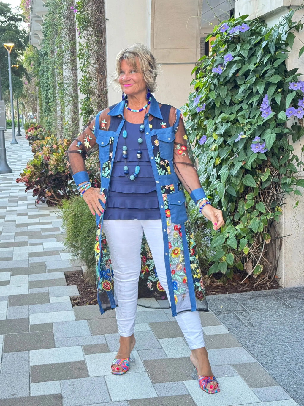 AFTERNOON NAVY LACE JACKET
