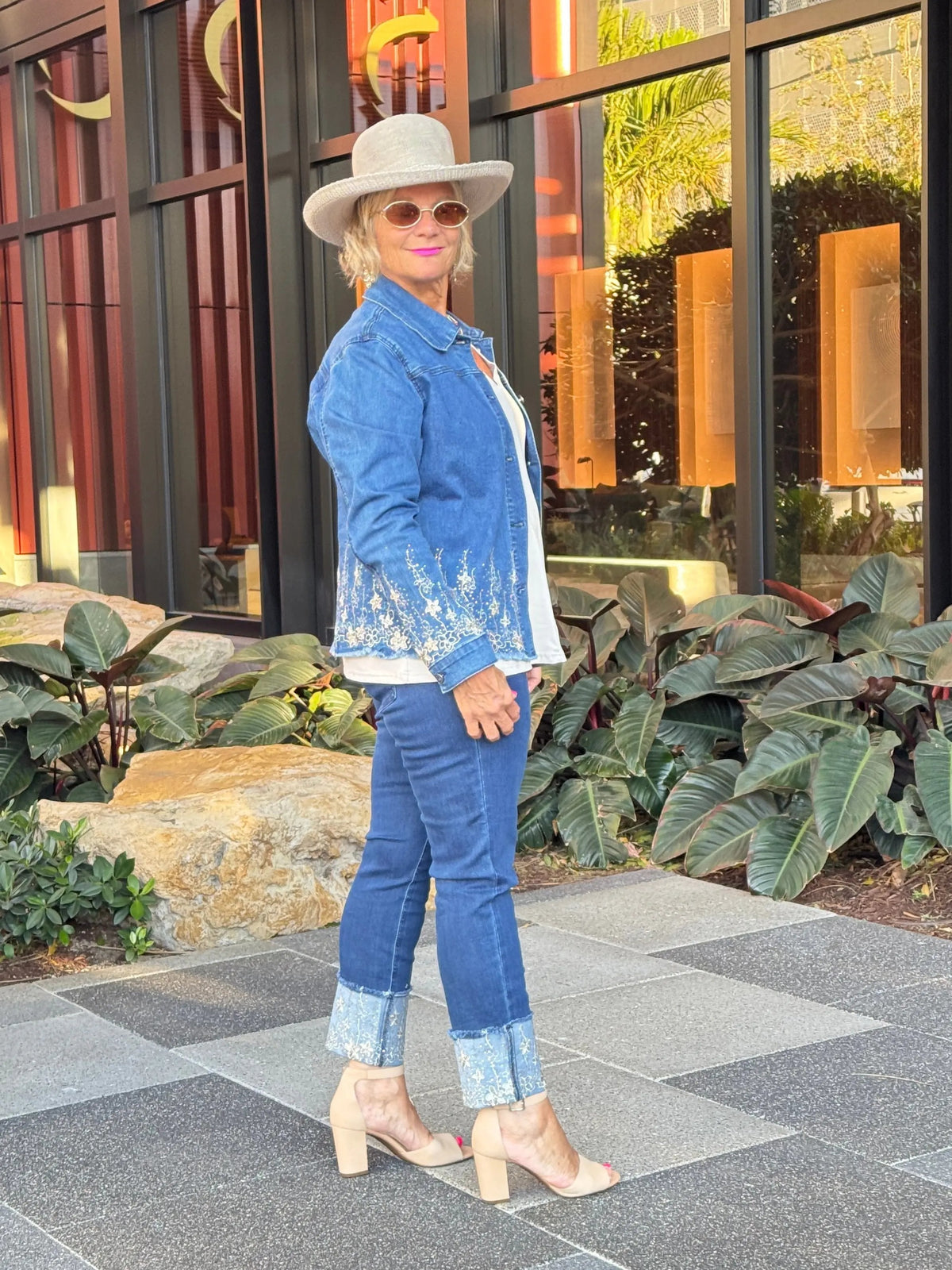DENIM LACE FLOWER JACKET