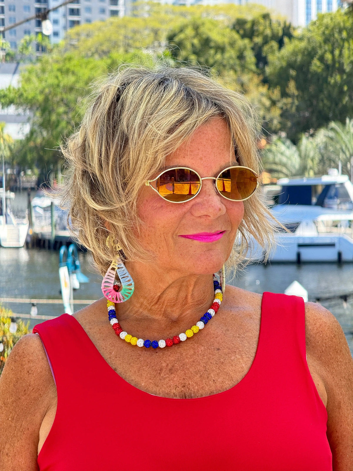 LULU-B CRIMSON RED CHA CHA TANK
